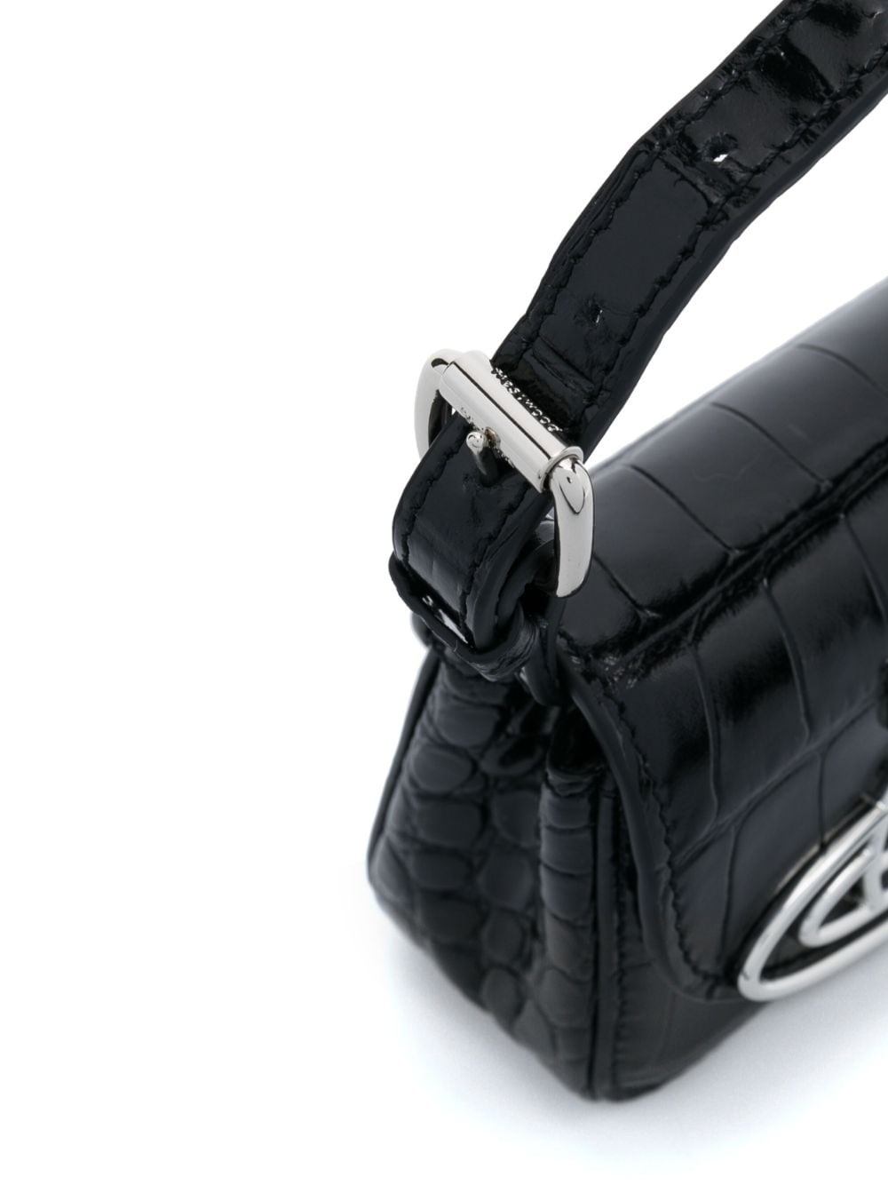 Orb-plaque leather mini bag - 4