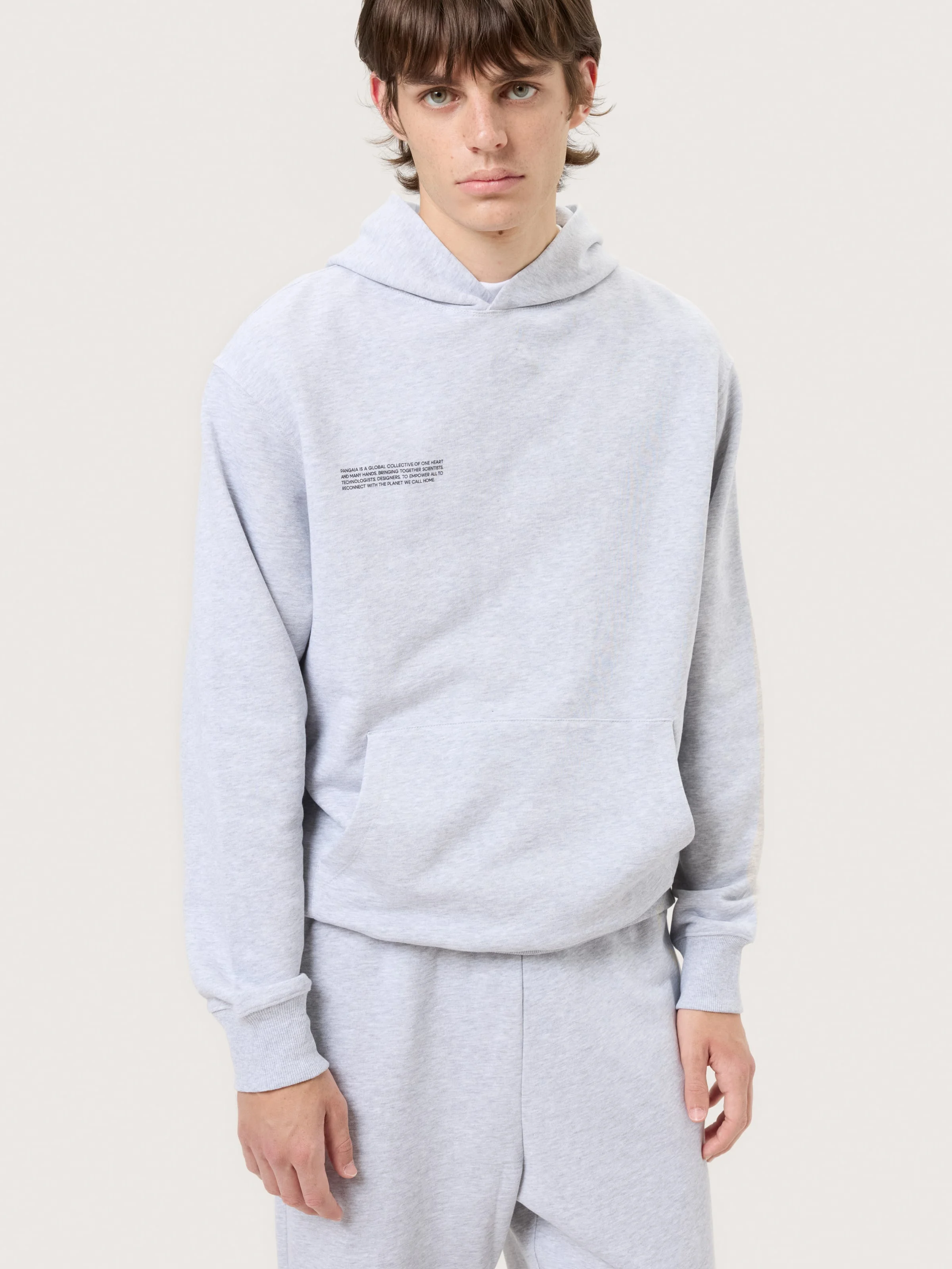 Mens Midweight Hoodie - Grey Marl - 1