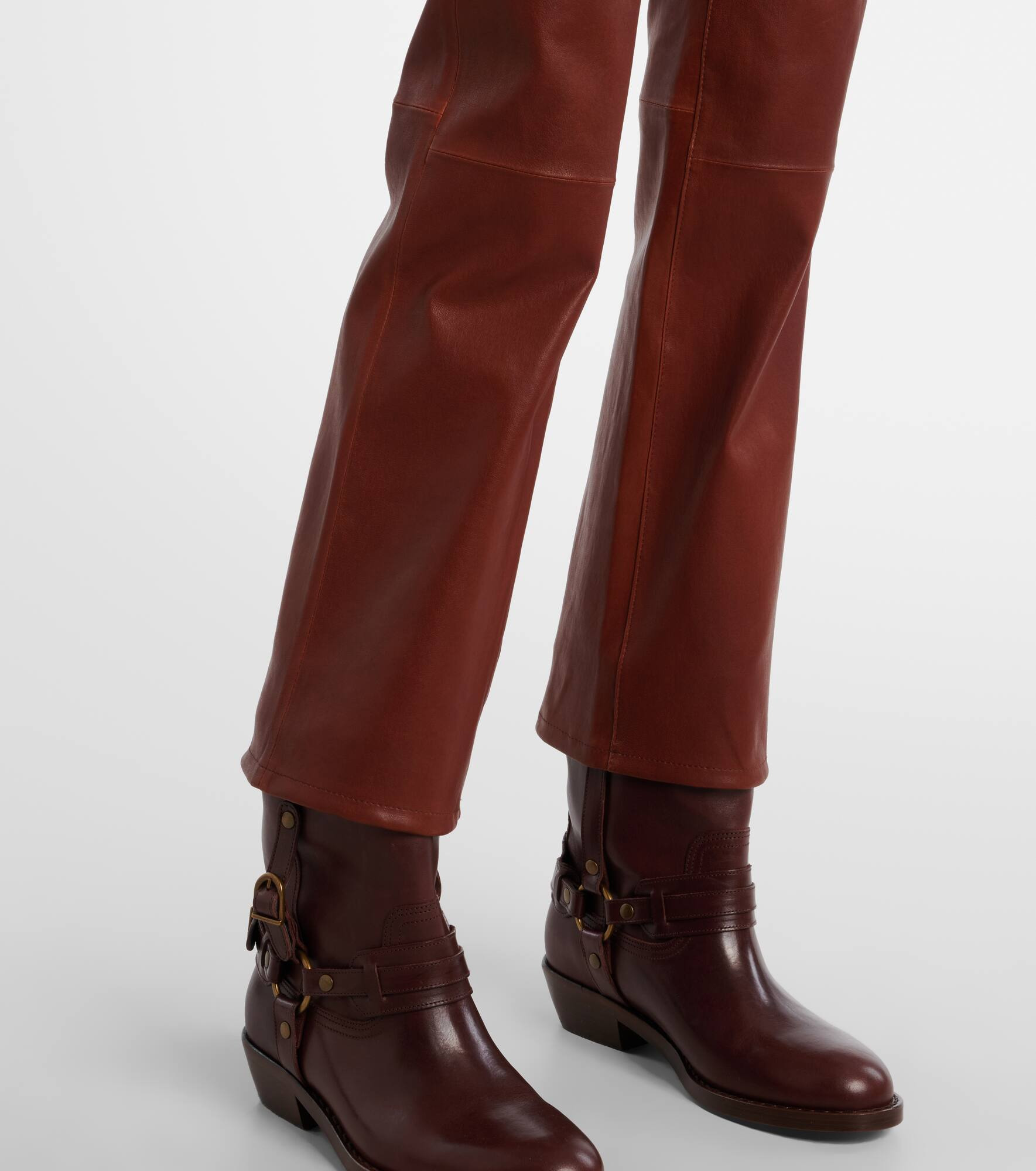 Reboot Crop leather bootcut pants - 5