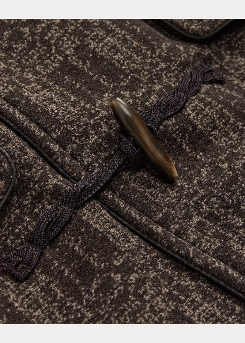 Shearling-Collar Jacquard Coat 8