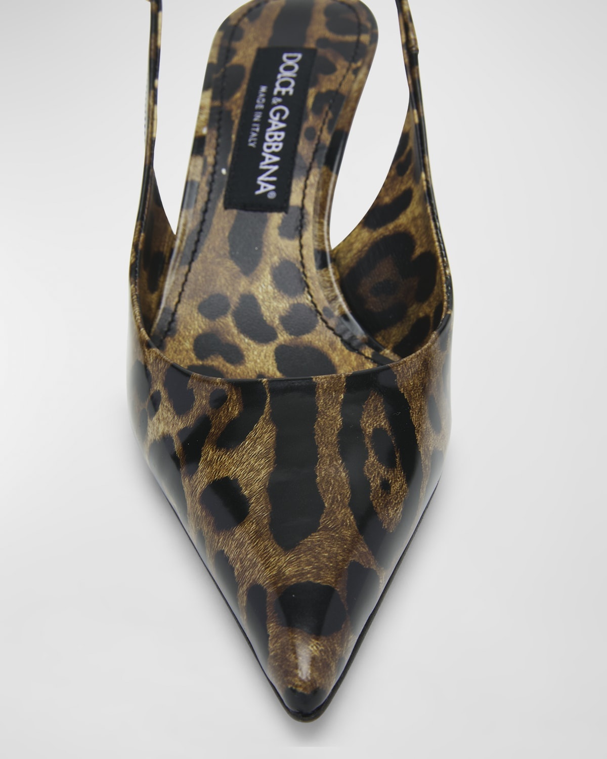 Animal-Print Patent Slingback Pumps - 6