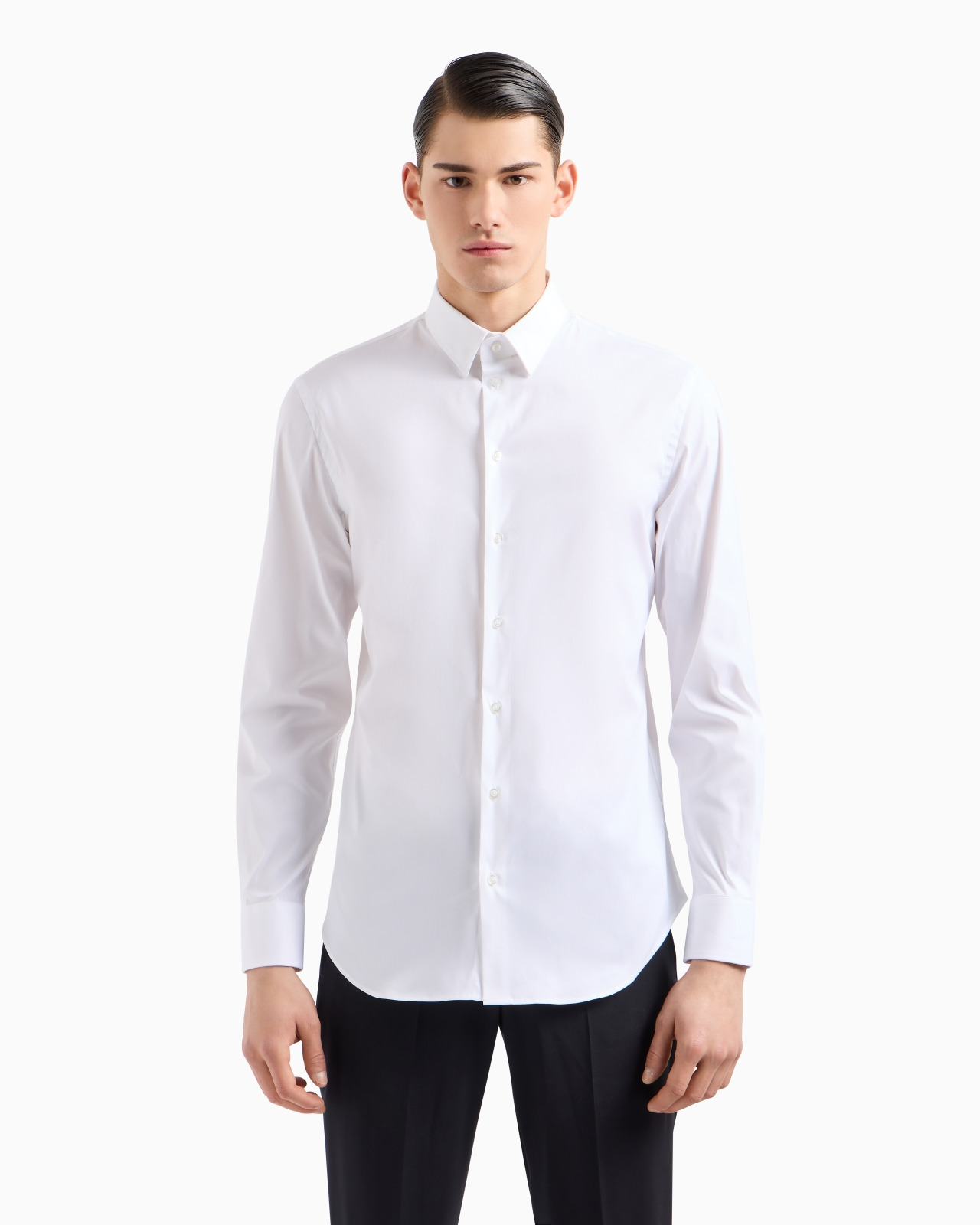 Stretch cotton poplin shirt - 4