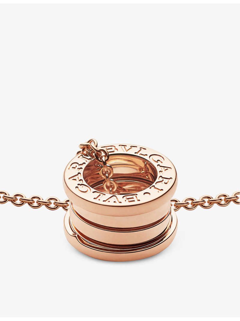 BVLGARI B.zero1 two-band 18ct rose-gold pendant necklace outlook