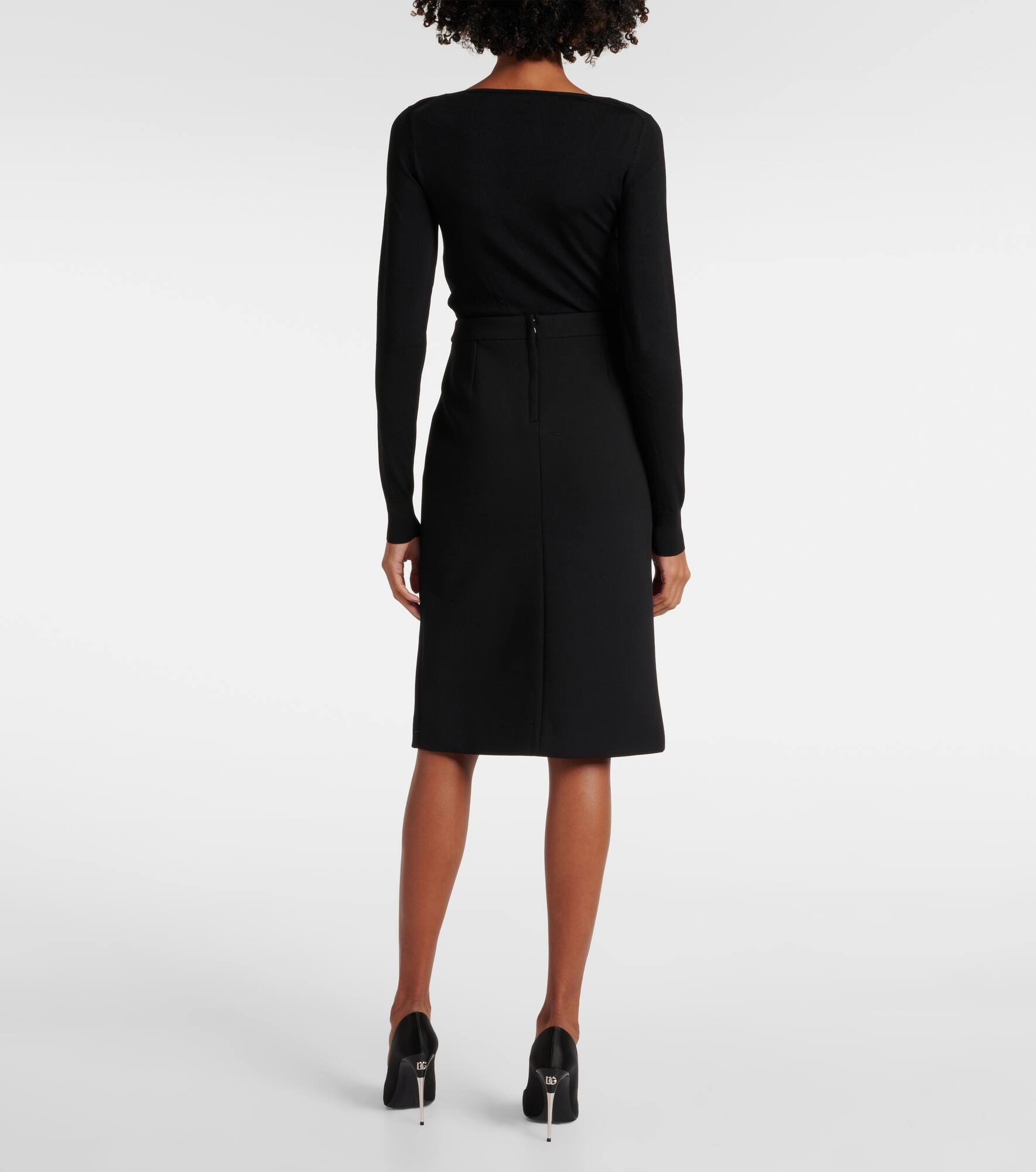 Wool-blend pencil skirt - 3