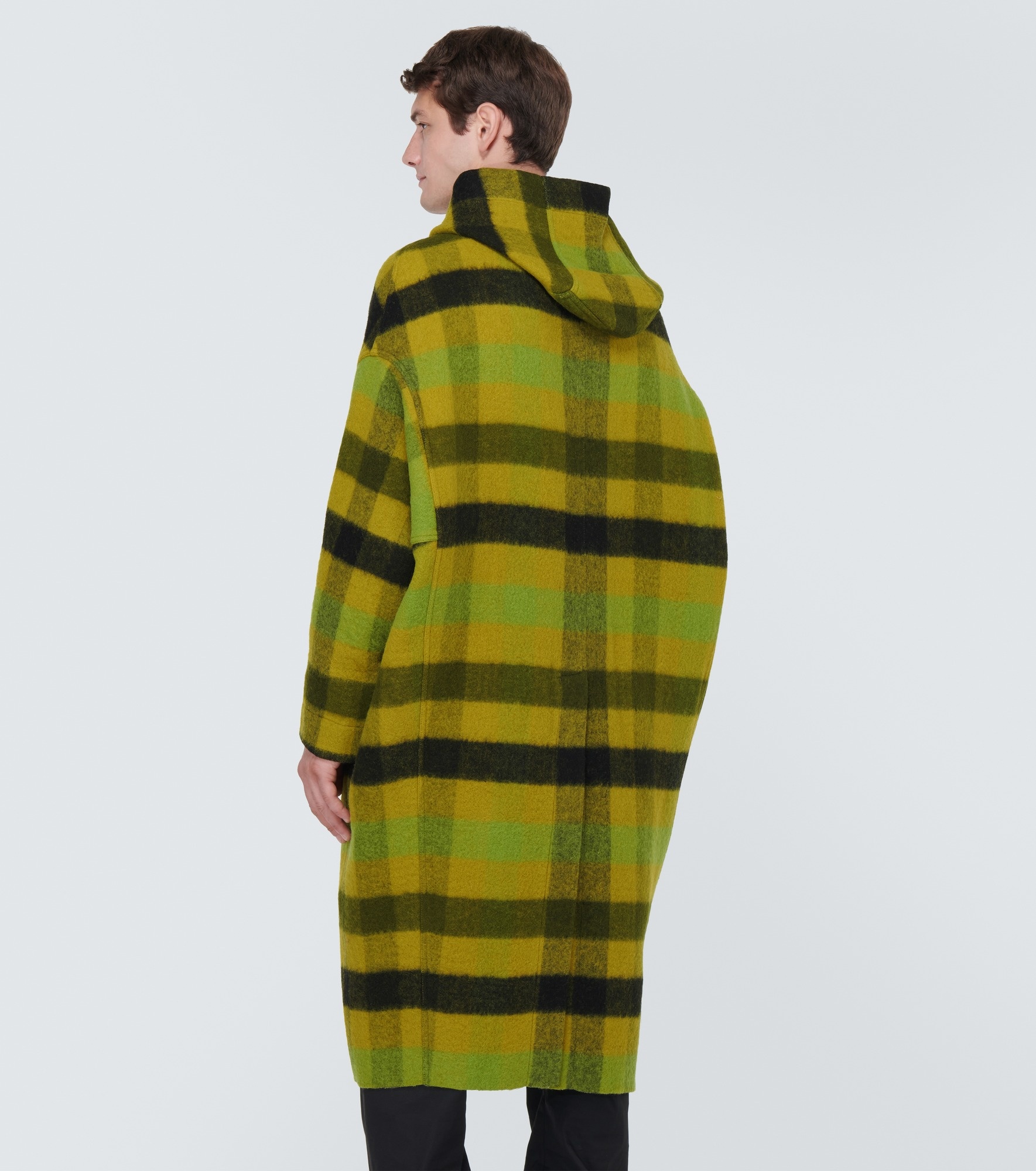 Checked wool coat - 4