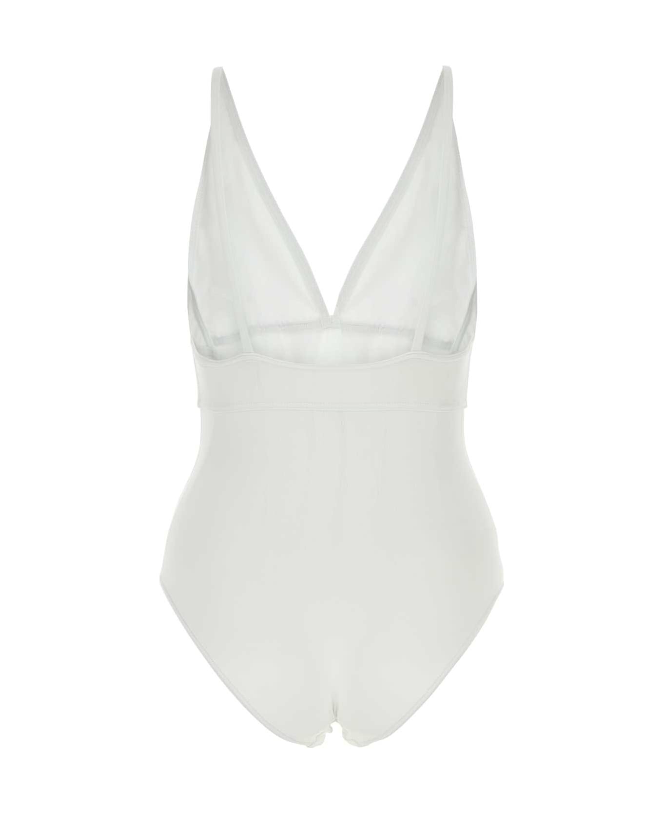 White Stretch Nylon Swimsuit - 2