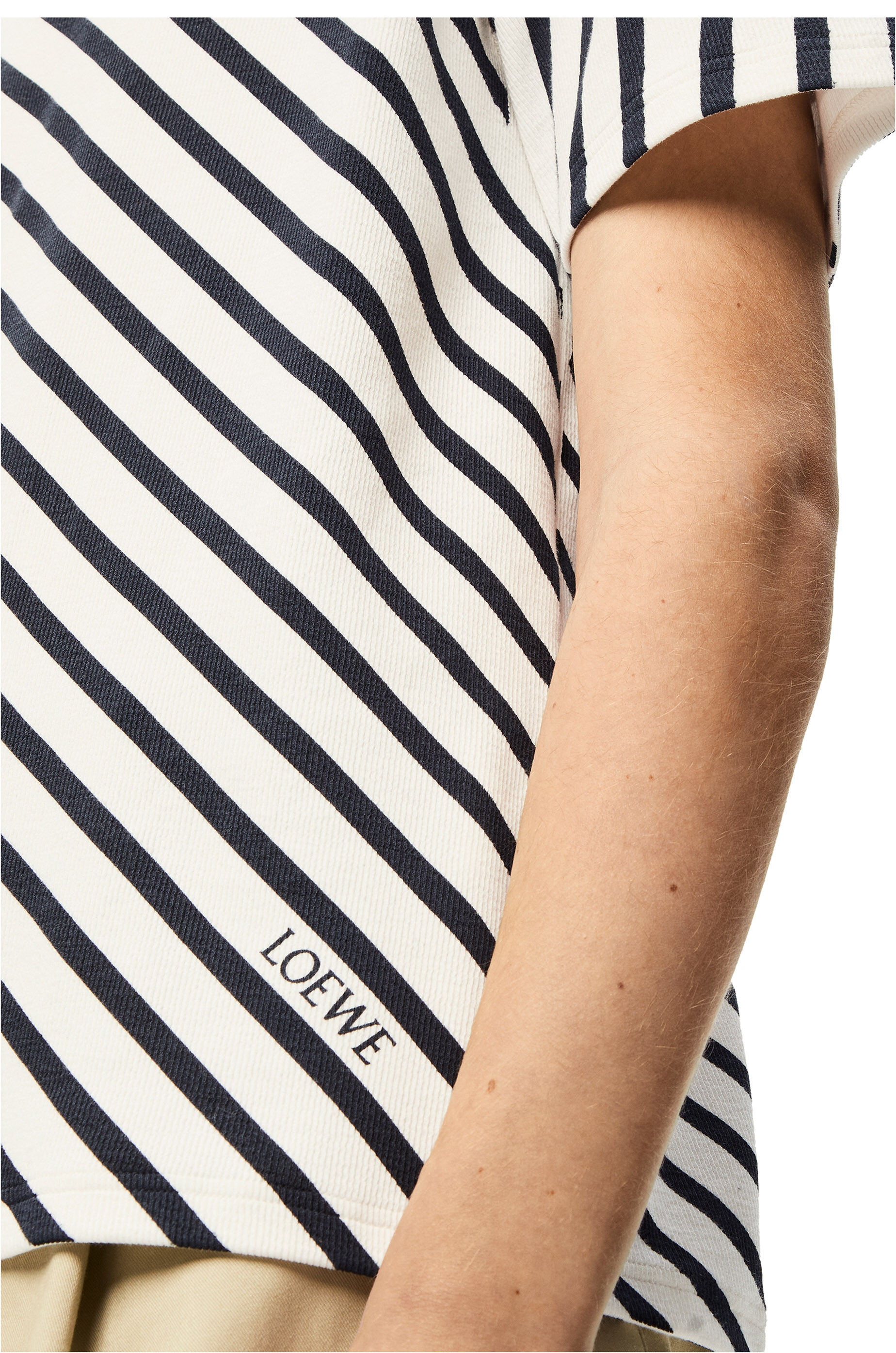 Diagonal stripe T-shirt in cotton - 5