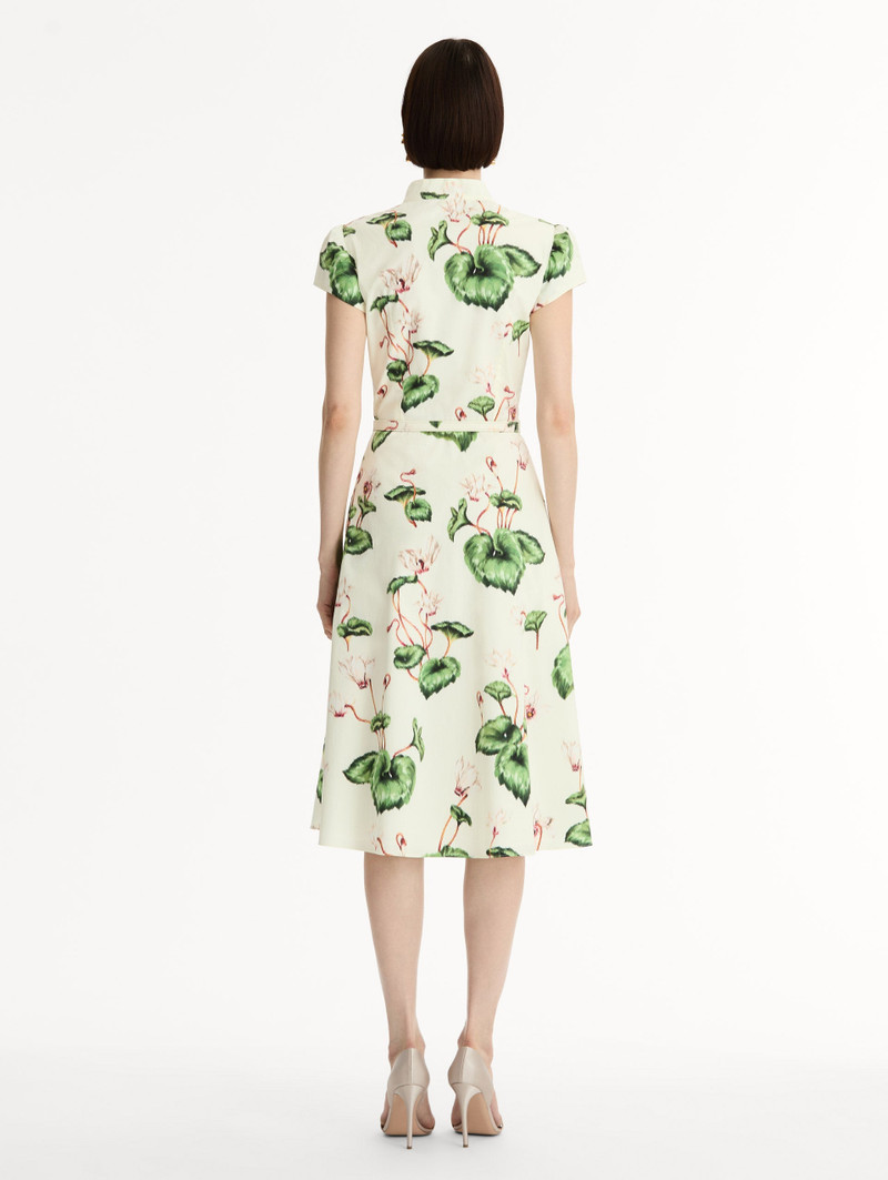 CHINÉ CYCLAMEN COTTON POPLIN CAP SLEEVE DRESS 3