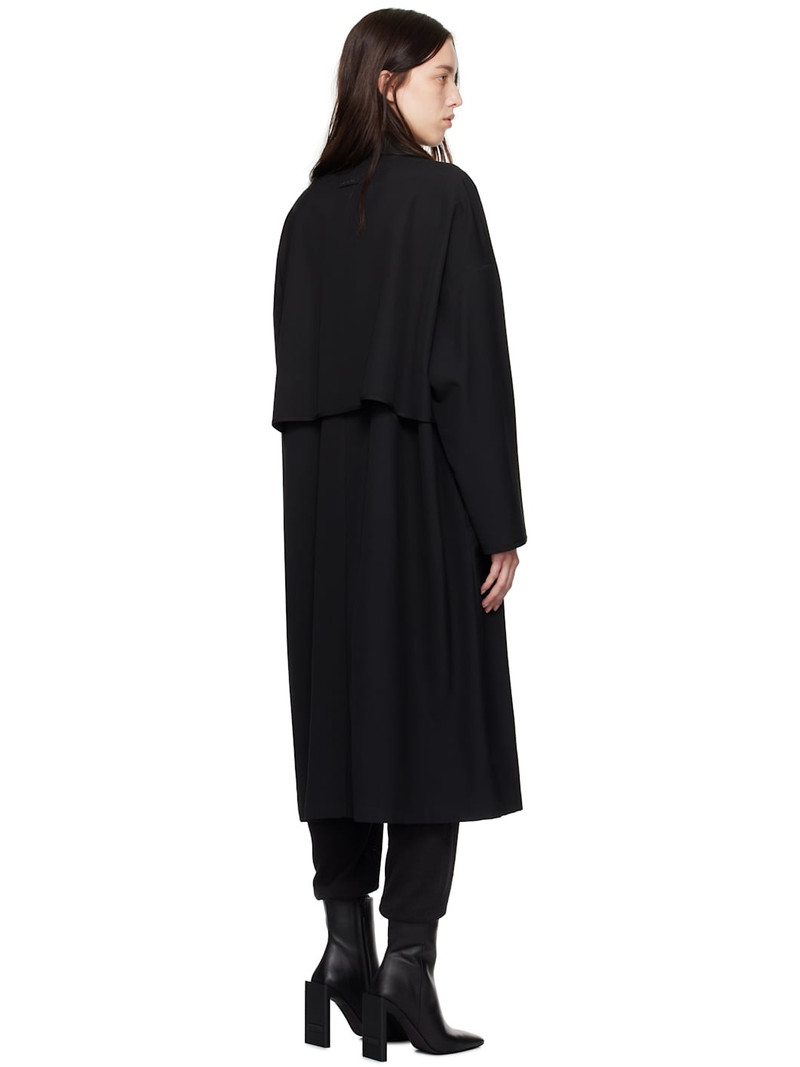 Black Wool High Neck Trench Coat 3