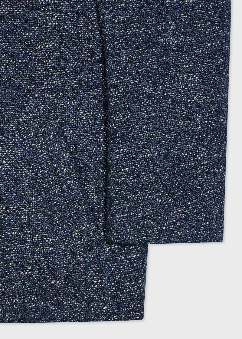 Women's Blue Cotton-Blend Tweed Jacket 3