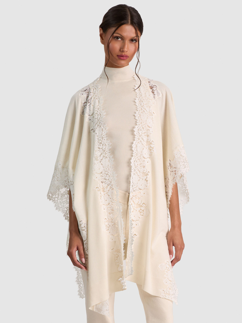 BETTIE LACE TRIM SHAWL 1