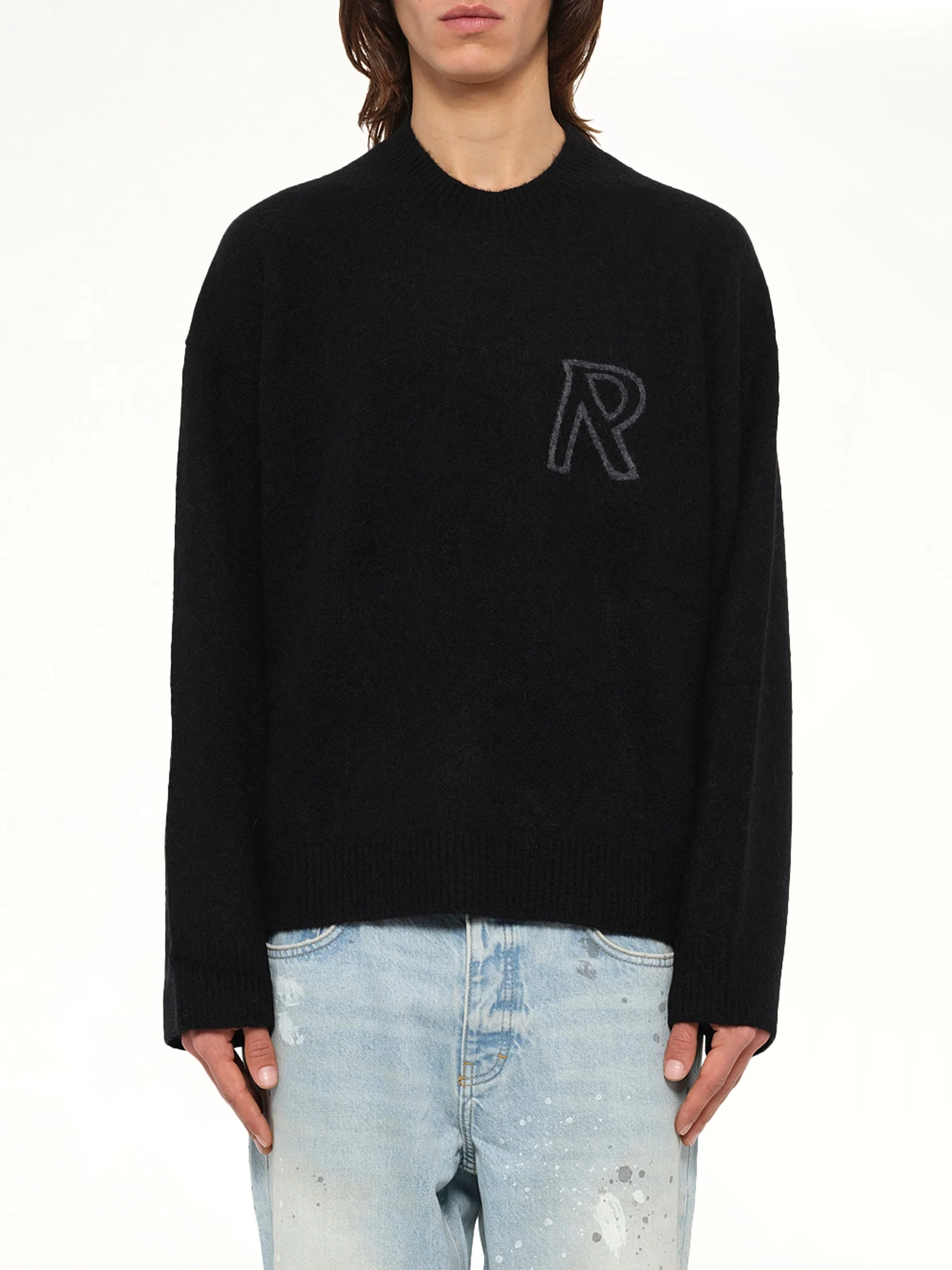 Logo Knit Sweater in Black - 1