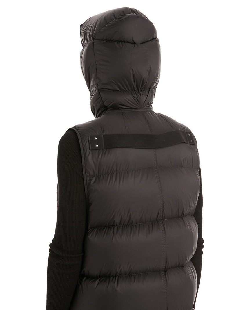 Black Down & Leather Sleeveless Jacket 6