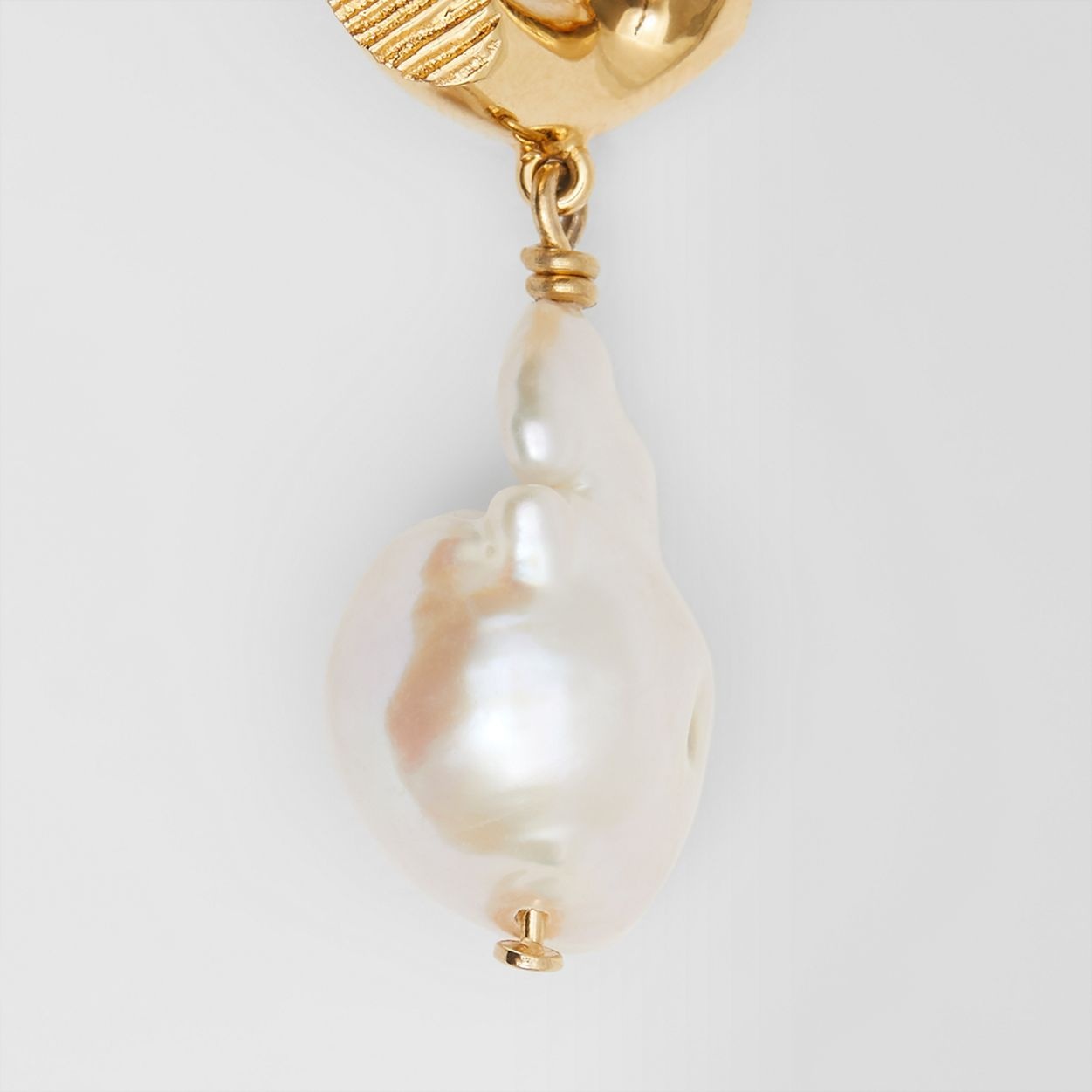 Pearl Detail Gold-plated Chain-link Earrings - 2