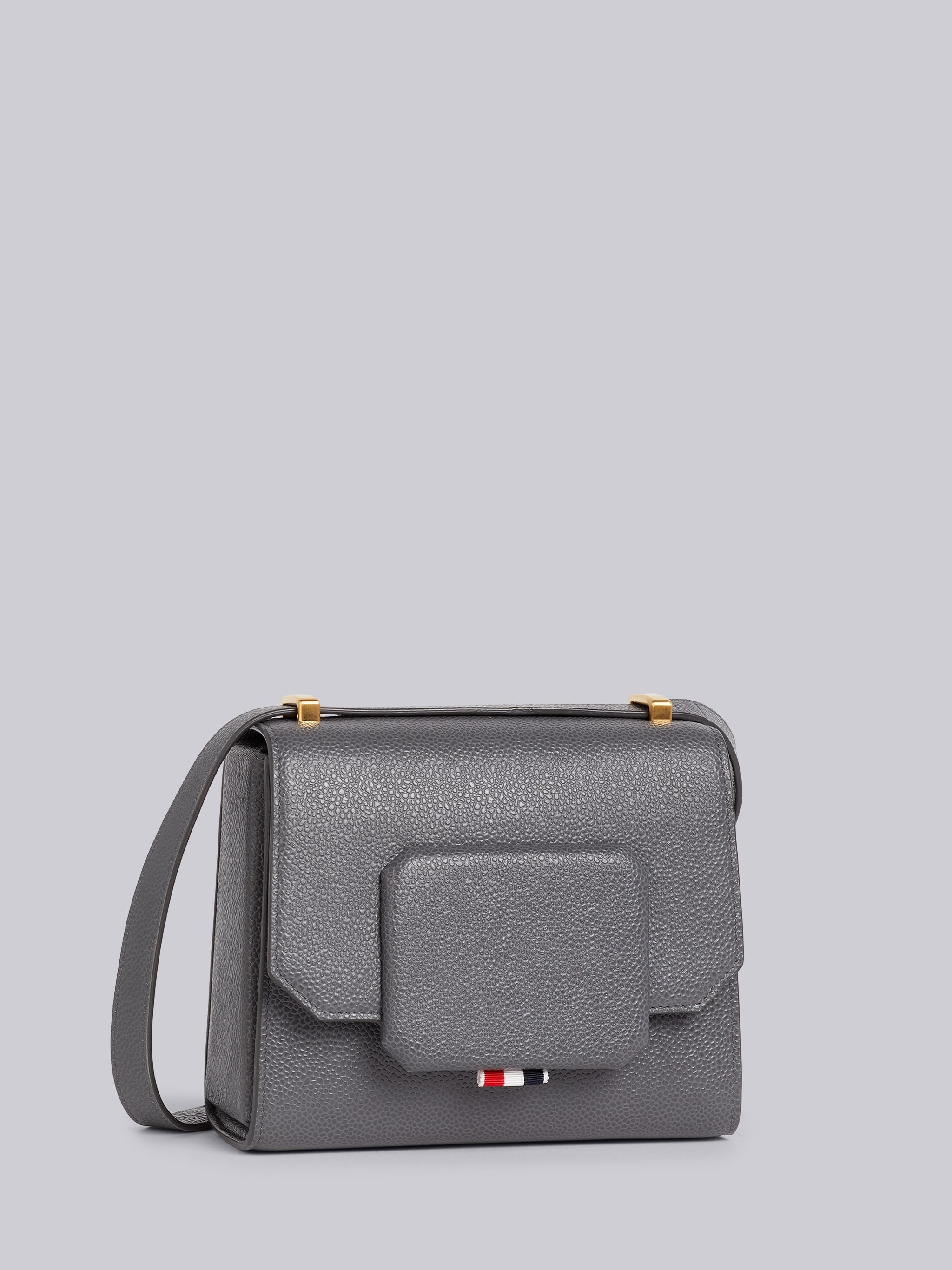 Dark Grey Pebbled Calfskin Small Box Bag - 3