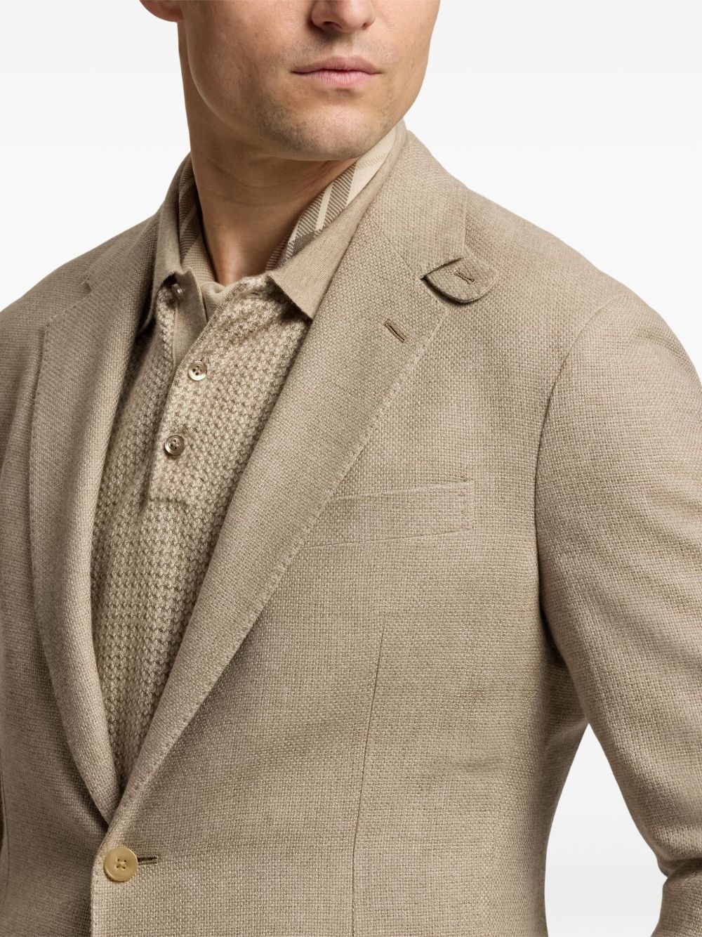 textured two-button blazer - 7