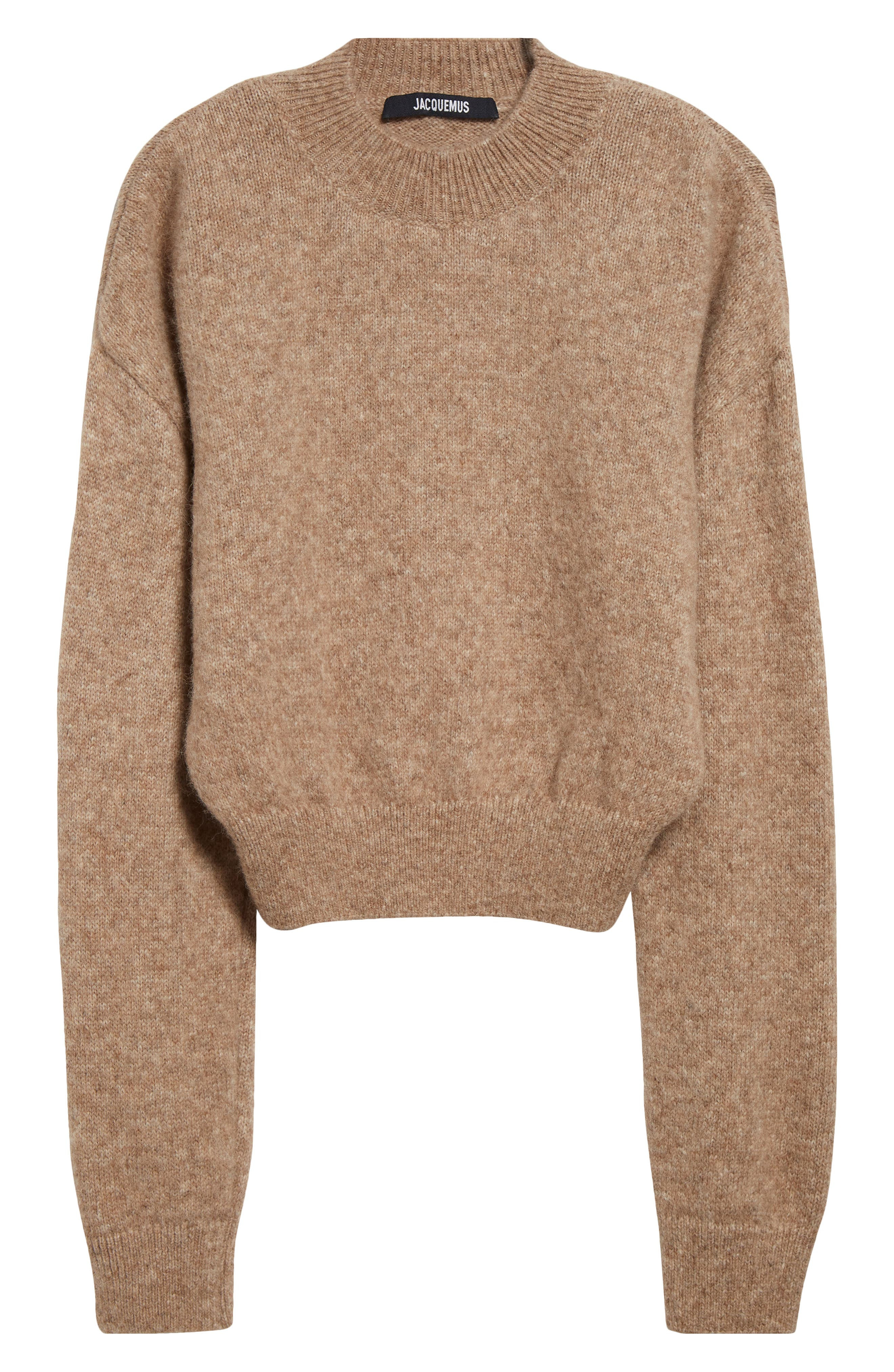 Jacquemus La Maille Logo Jacquard Alpaca & Merino Wool Blend Sweater in Beige at Nordstrom - 6