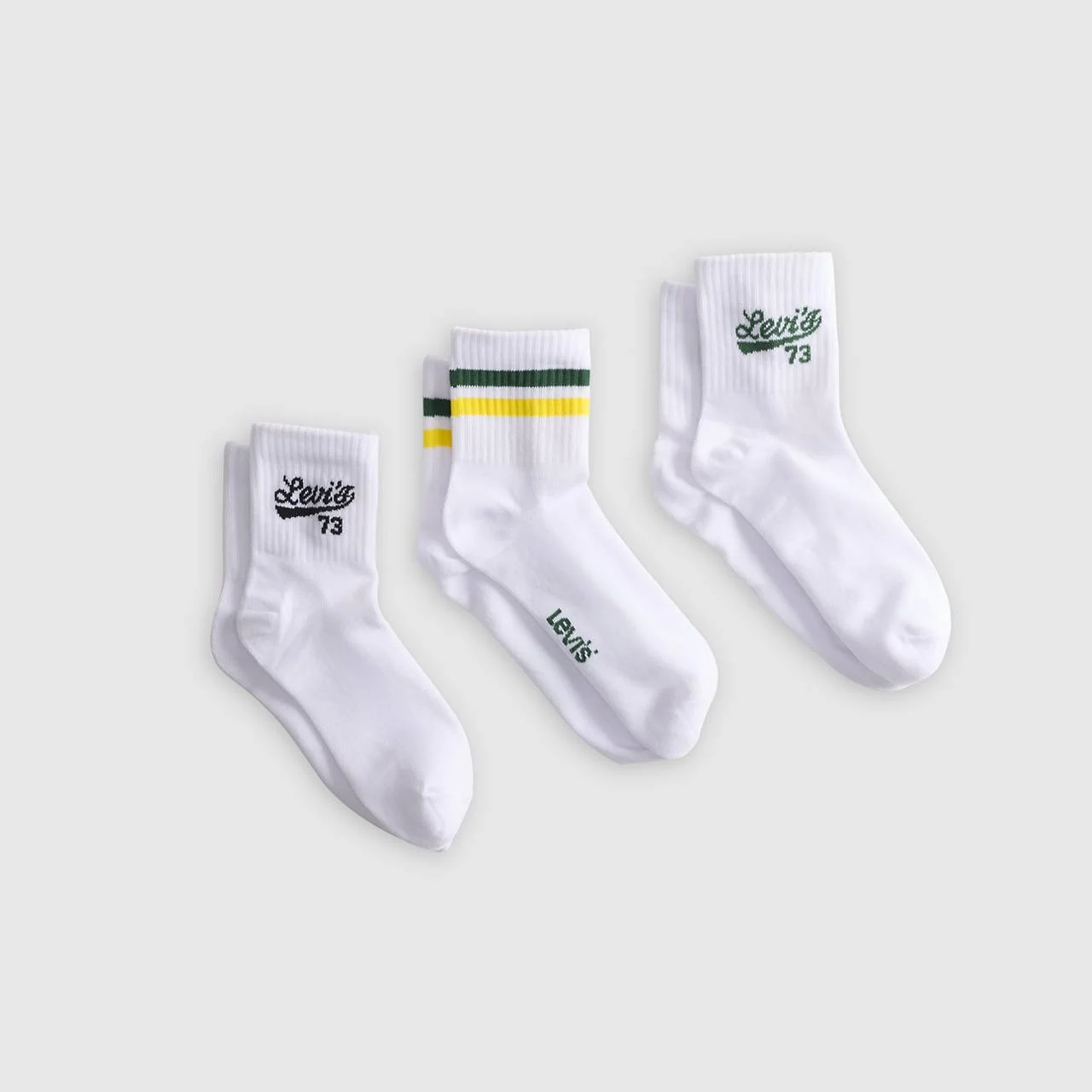 MID CUT STRIPE LOGO SOCKS (3-PACK) - 1