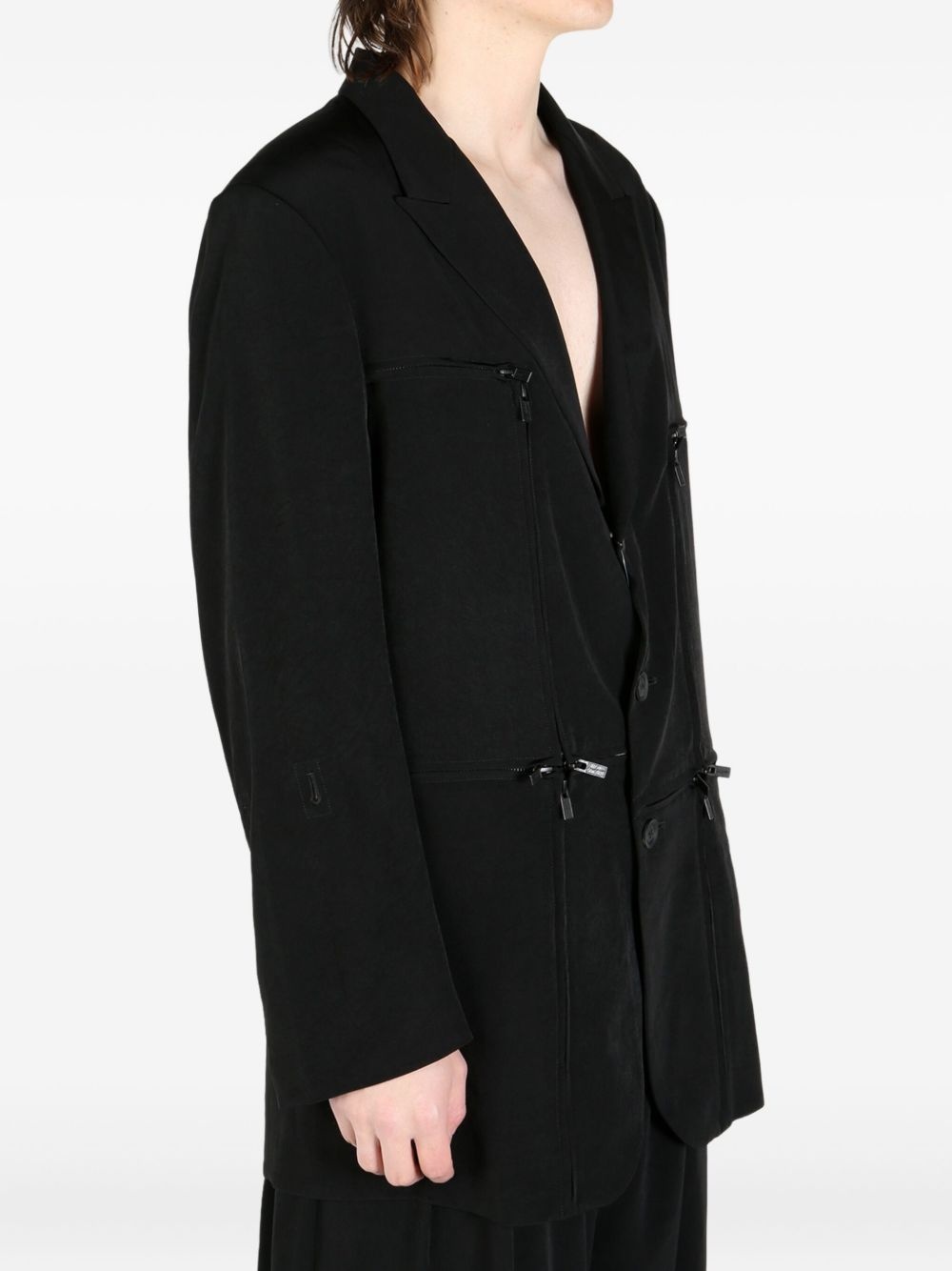 zip-detail blazer - 4