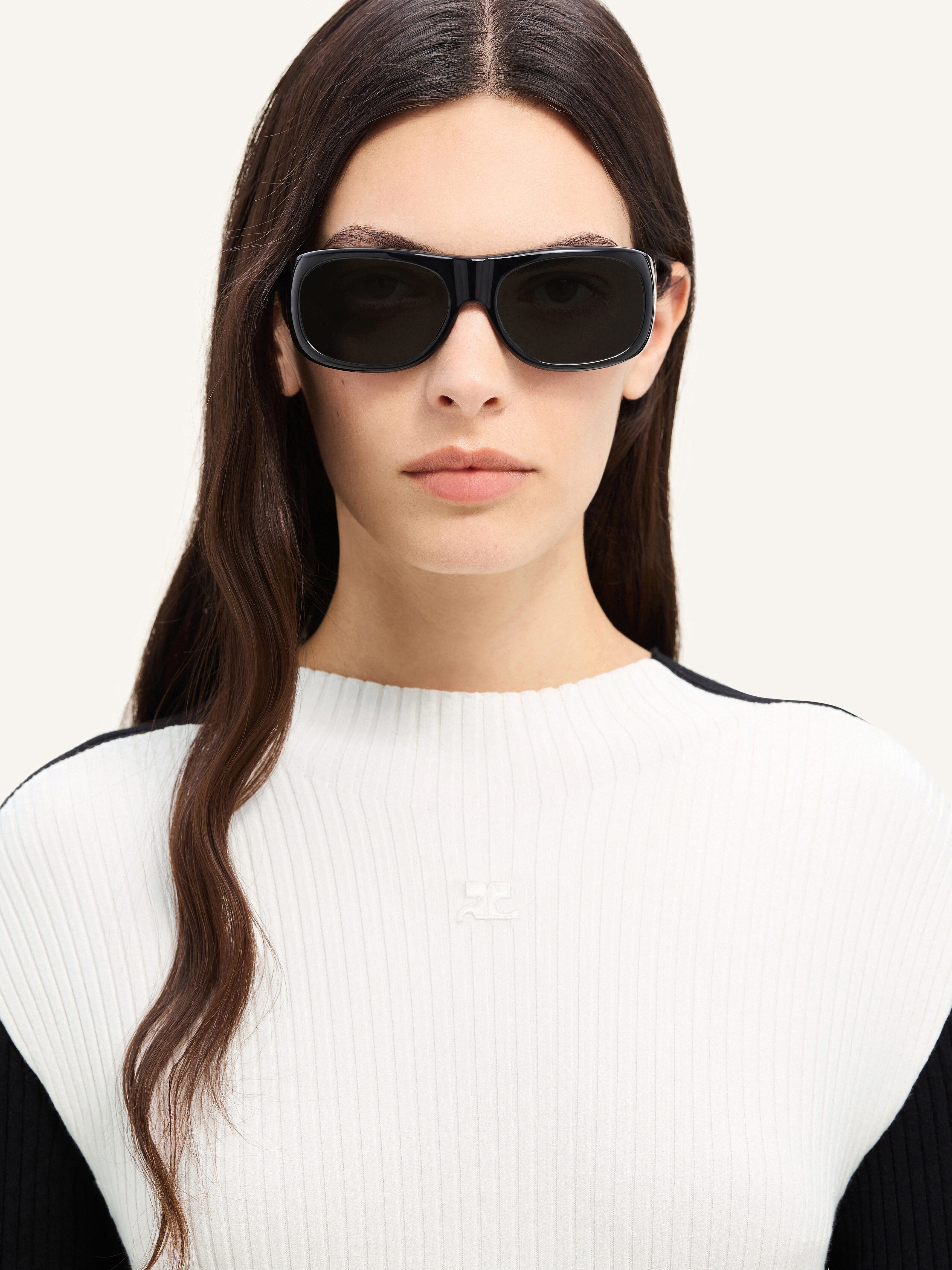 CONTRAST FRAME RIB KNIT MINI DRESS - 5