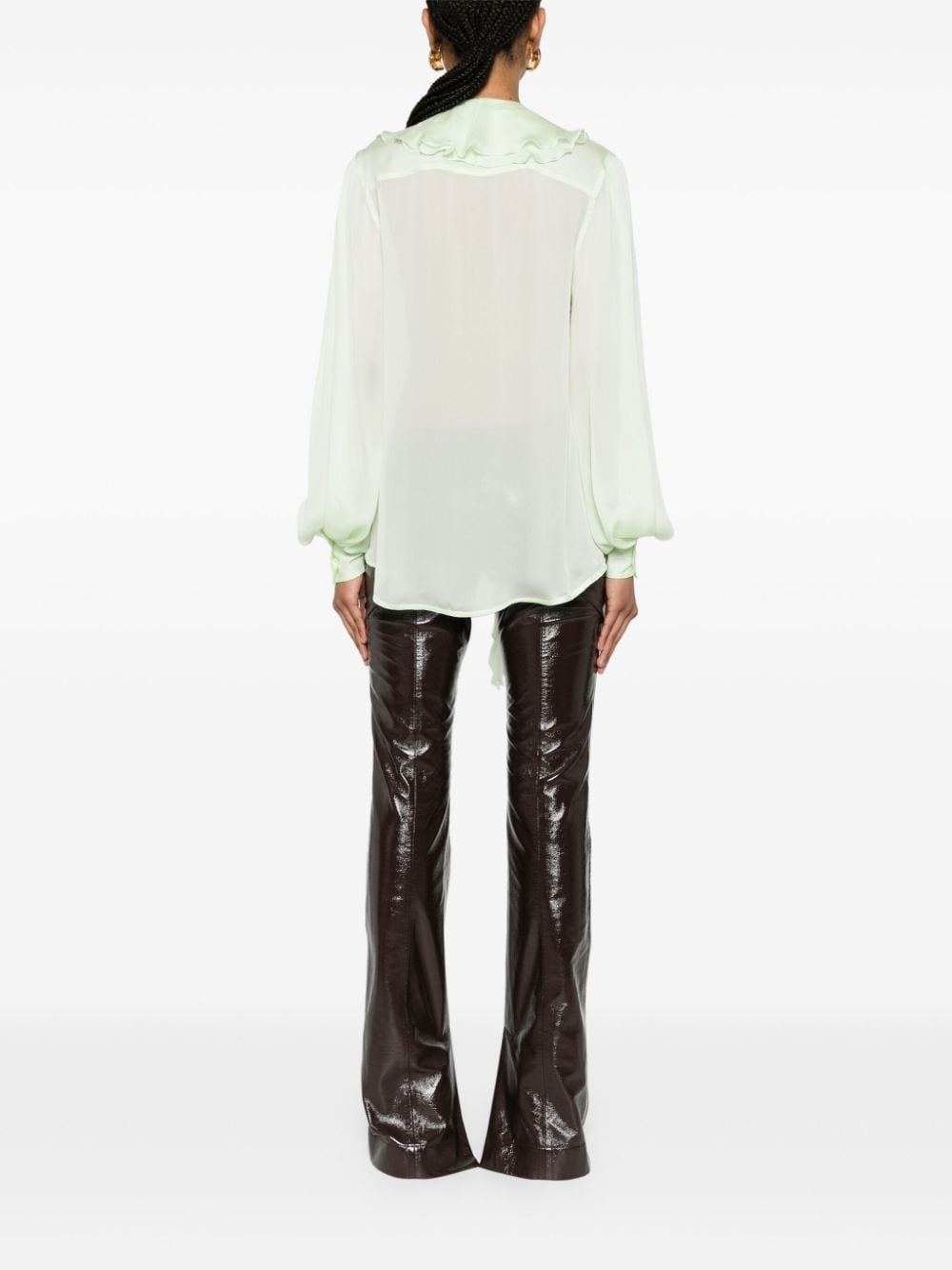 Romantic semi-sheer ruffled shirt - 4