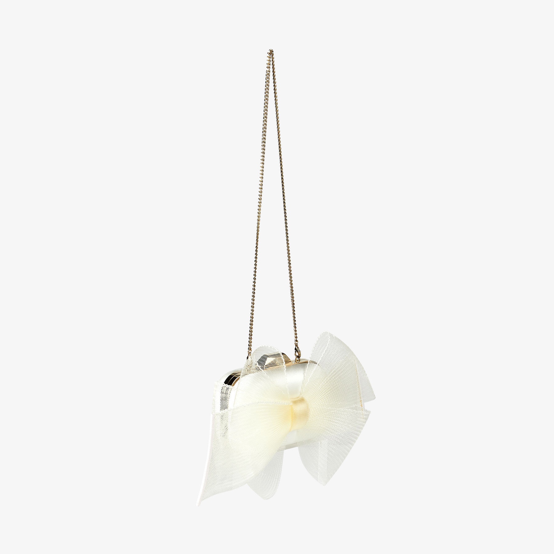 Micro Cloud
Latte Satin Mini Bag with Aveline Bow - 3