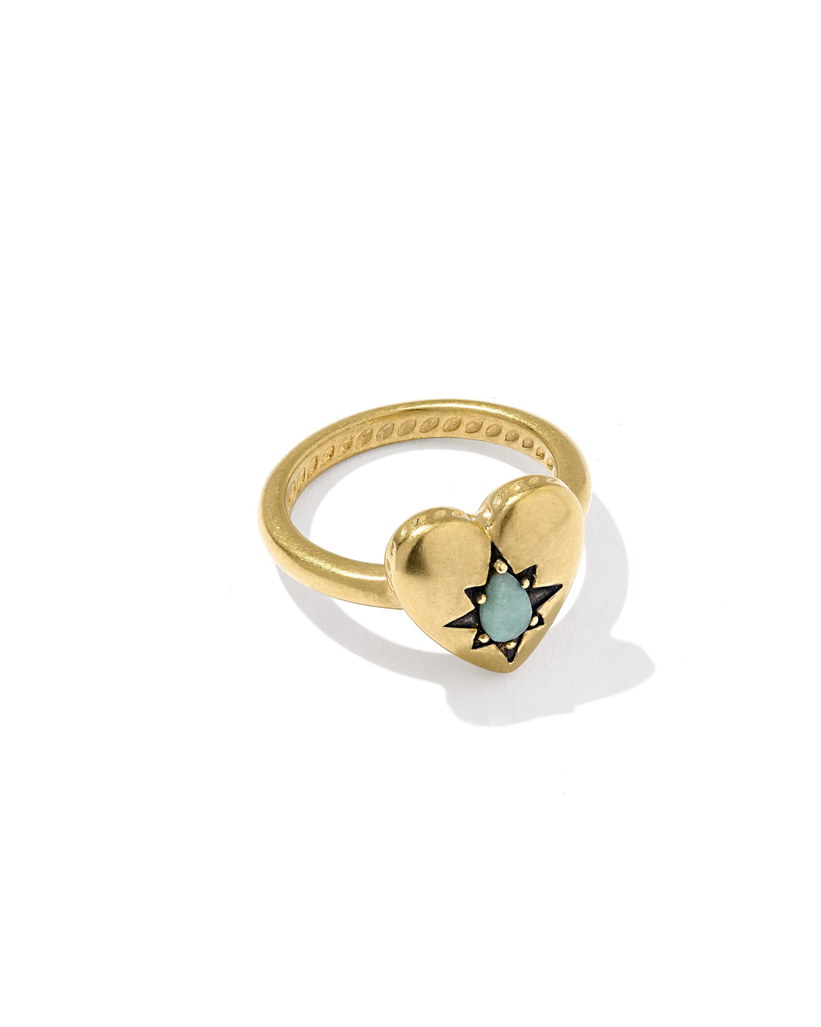 Adia Heart 18k Yellow Gold Vermeil Band Ring - 1