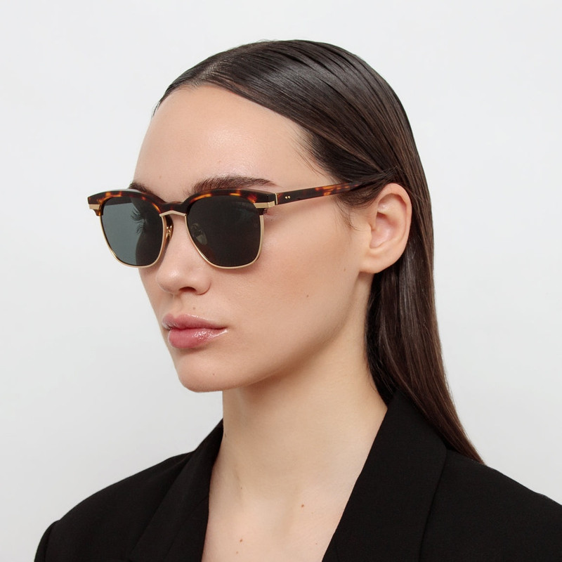 LINDA FARROW Darin Sunglasses in Dark Tortoiseshell outlook