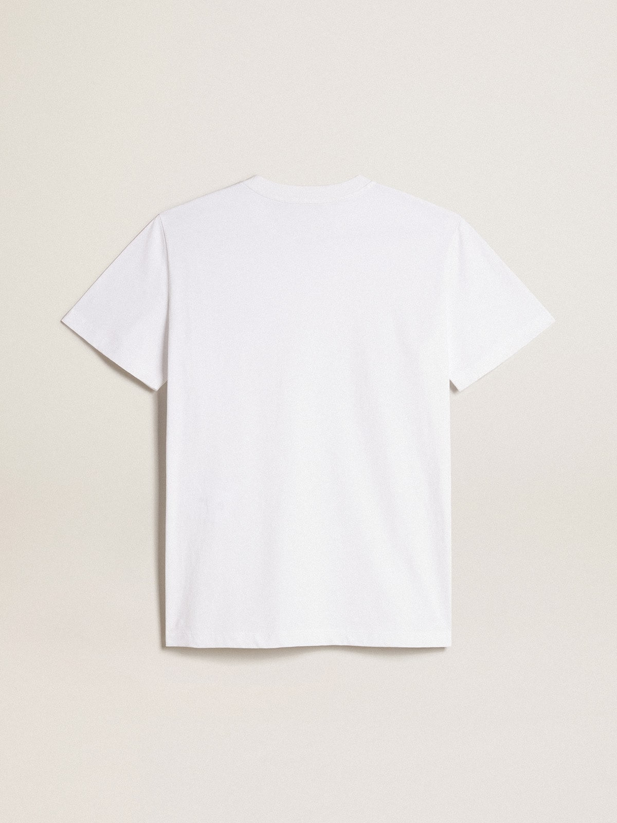 Women’s white T-shirt with burgundy star on the front - 2