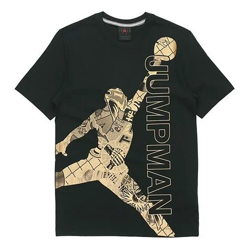 Air Jordan Jumpman Flying Man Logo Printing Short Sleeve Black CK1189-010 - 1