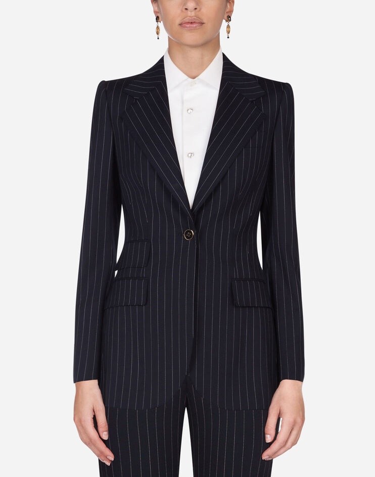 Pin-stripe wool blazer - 1