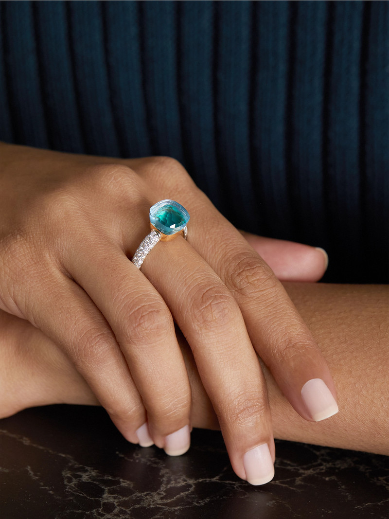 Pomellato Nudo Classic 18-karat White And Rose Gold Multi-stone Ring outlook