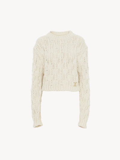 Chloé CROPPED INTARSIA KNITTED SWEATER IN WOOL BLEND outlook