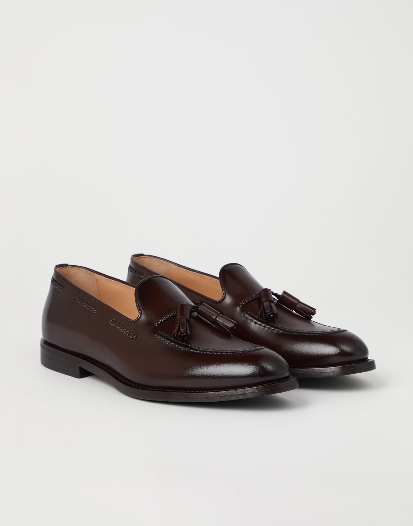 Aged calfskin loafers with tassels - 1