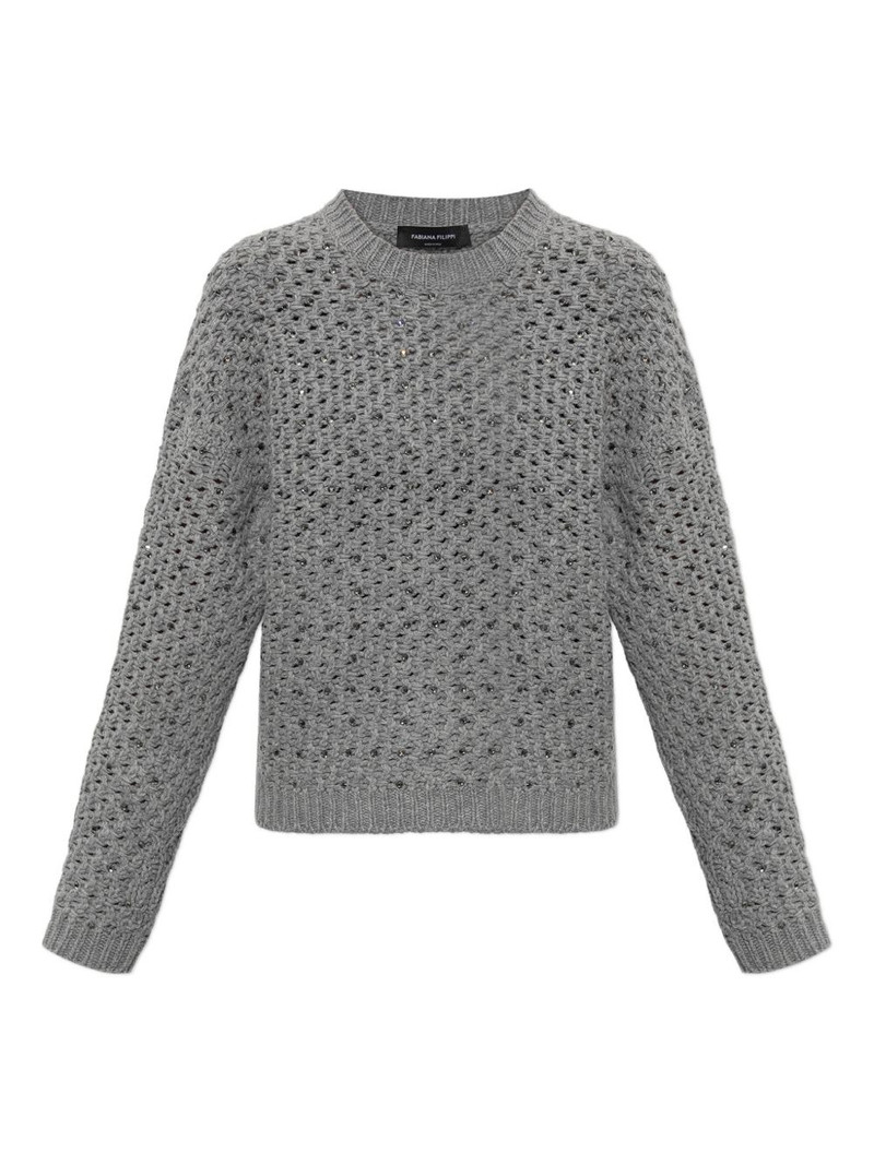 embellished open-knit sweater 1