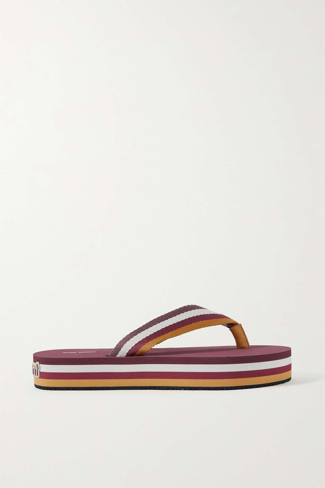 Tae striped canvas flip flops - 1