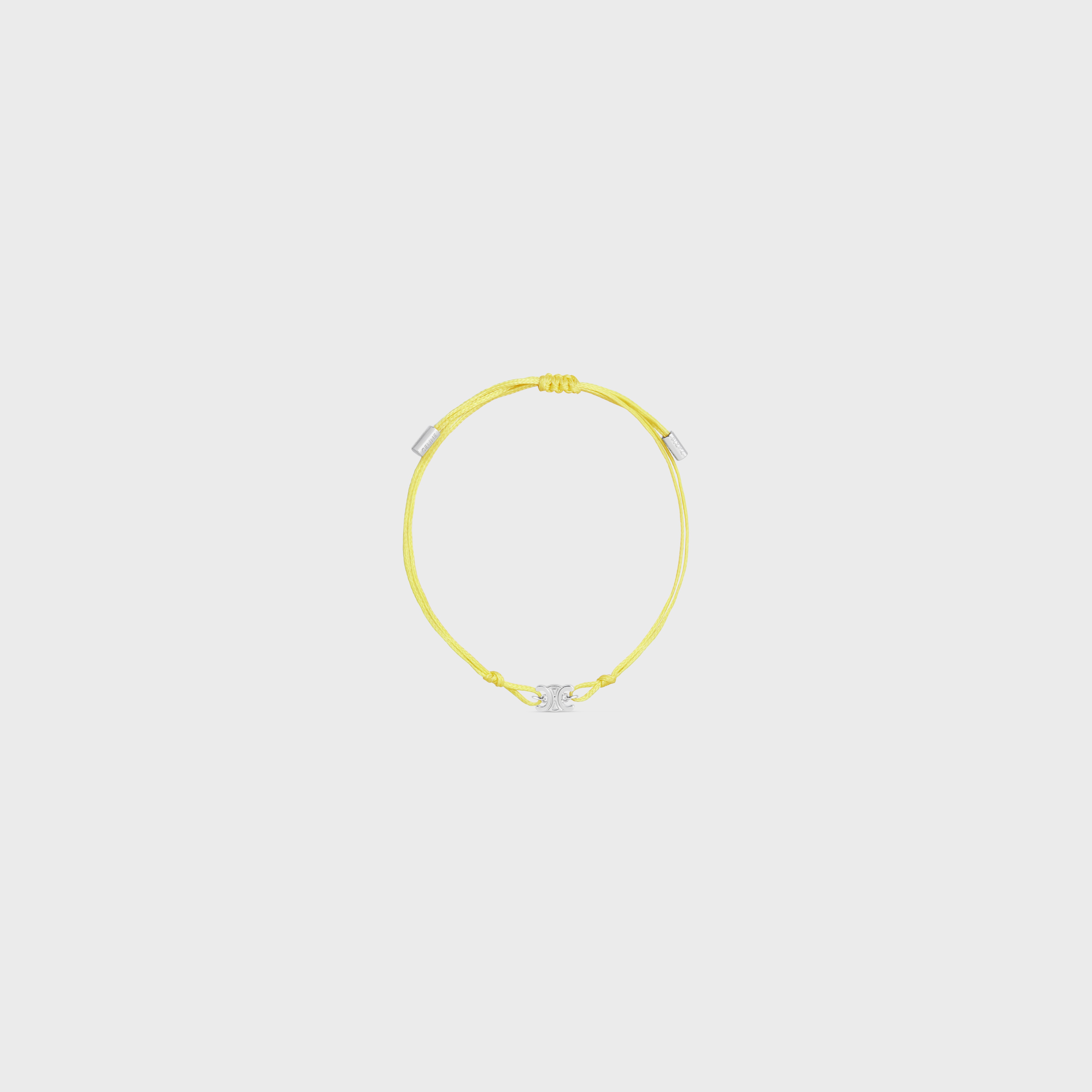 Triomphe Thin Beach Bracelet in Brass with Rhodium Finish and Polyester - 3