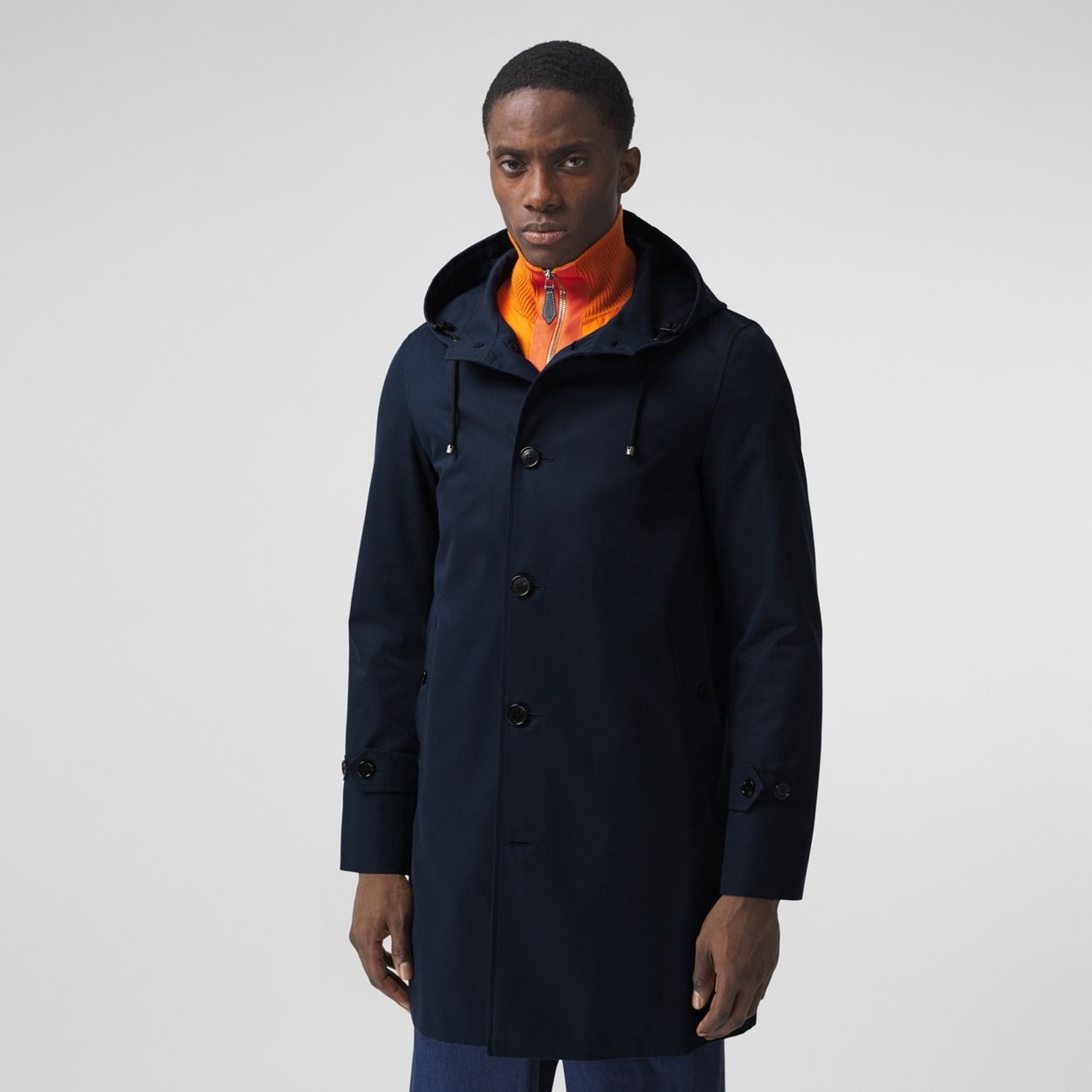 Cotton Gabardine Hooded Coat - 6