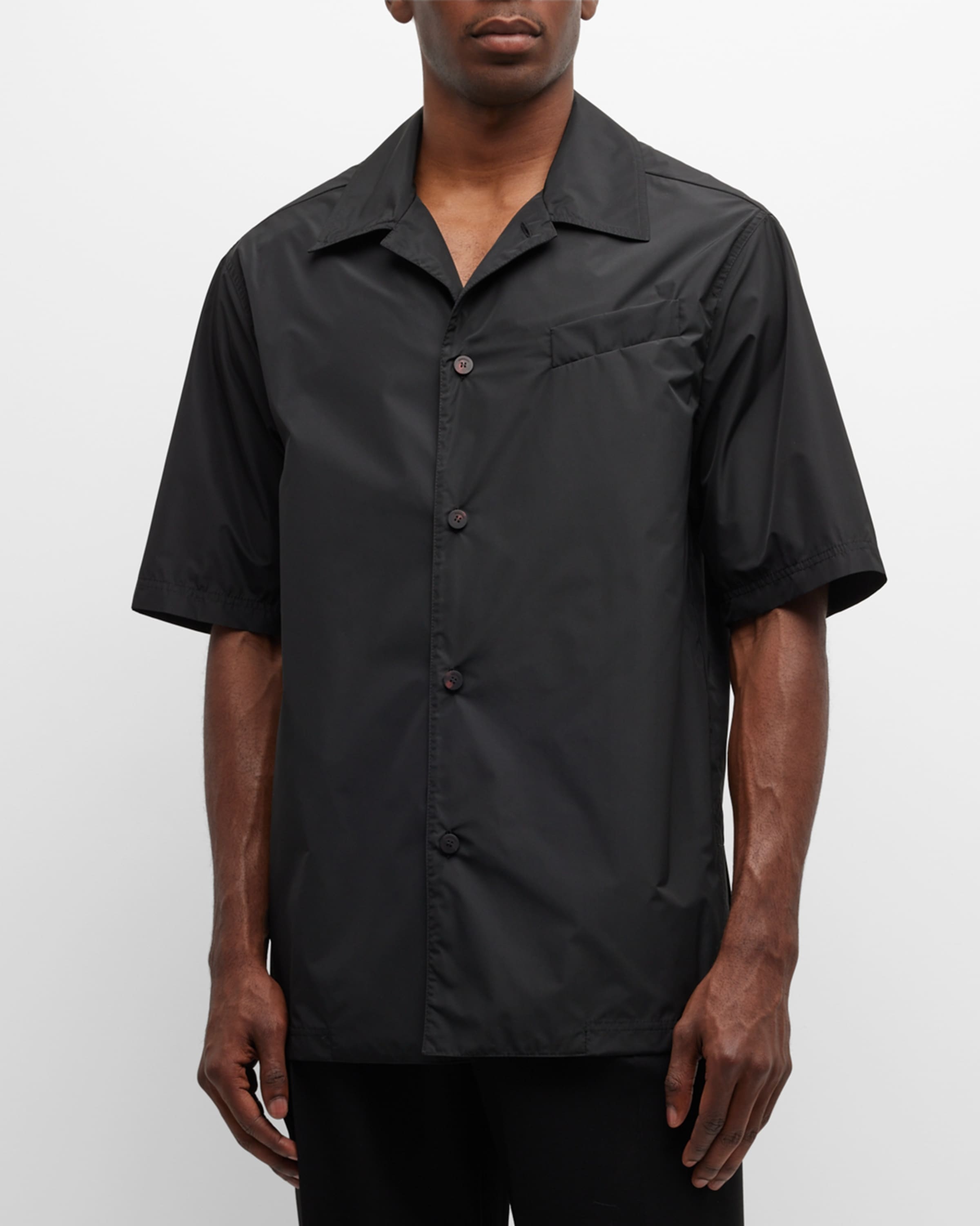 Men's Solid Taffeta Camp Shirt - 2