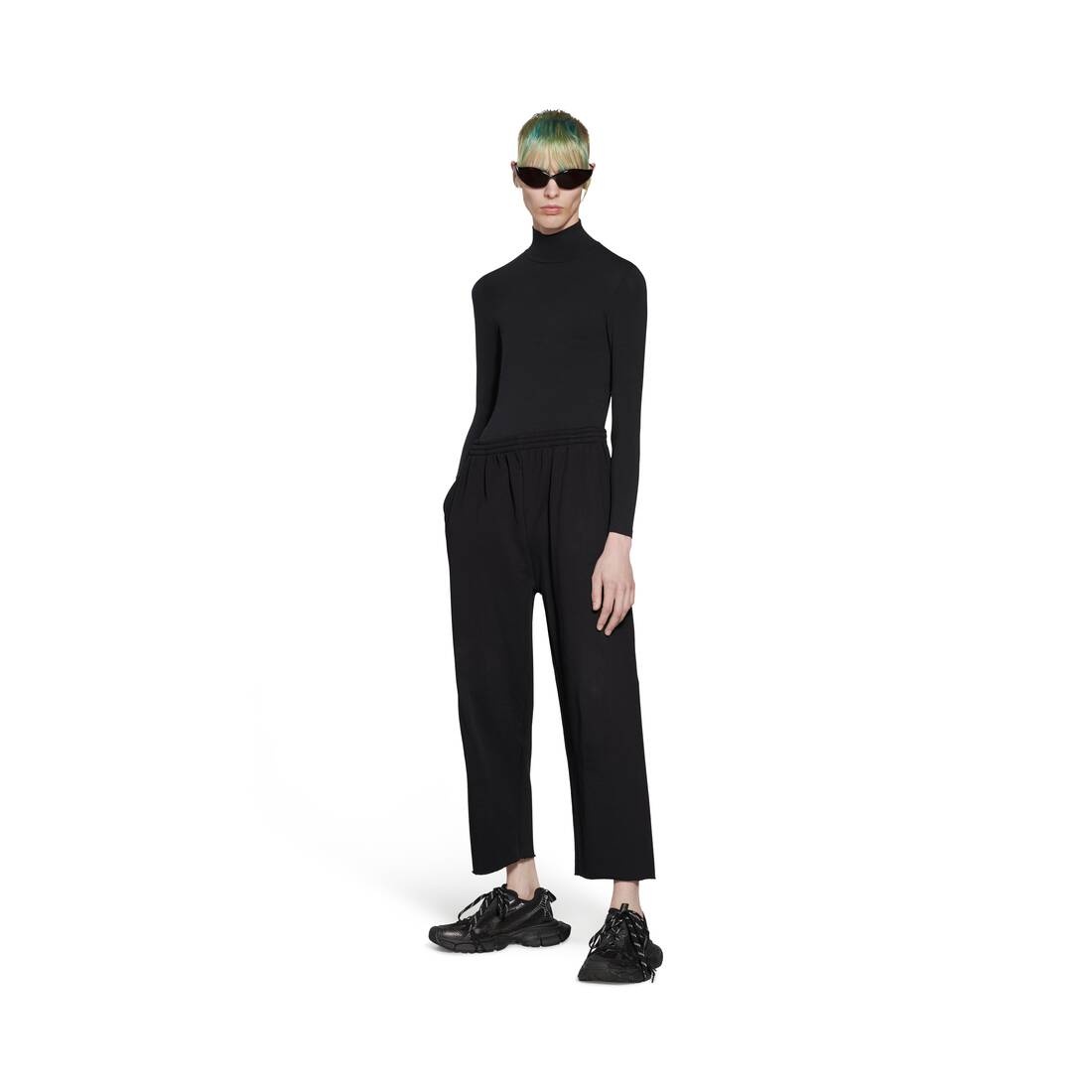Mirror Balenciaga Cropped Sweatpants in Black - 2