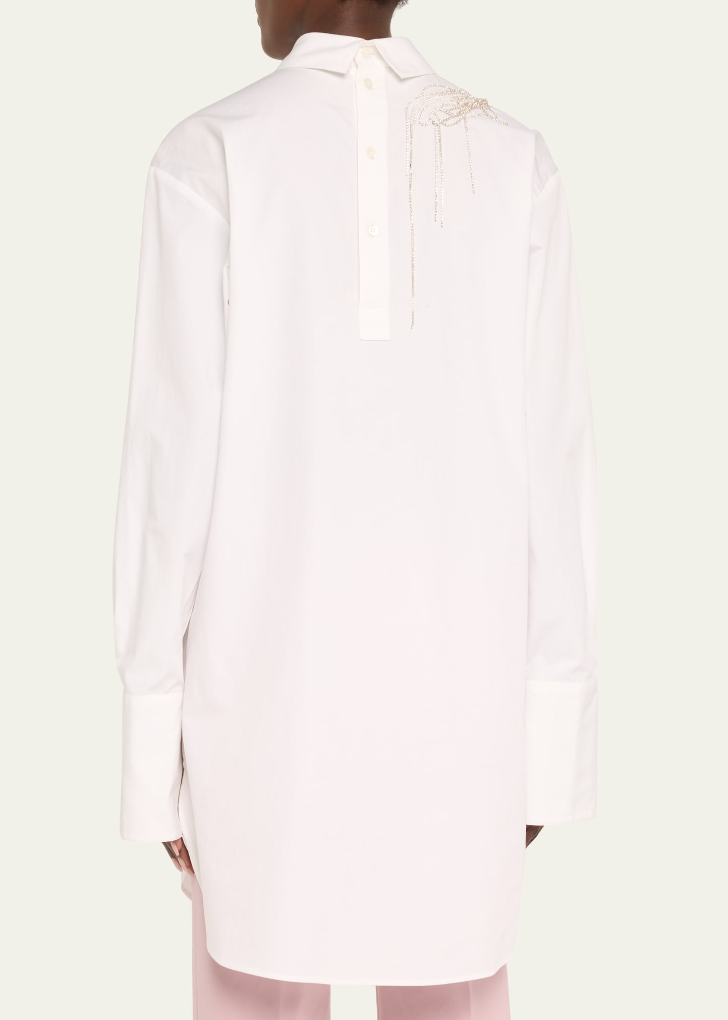 Corso Embellished Oversize Cotton Shirt - 3