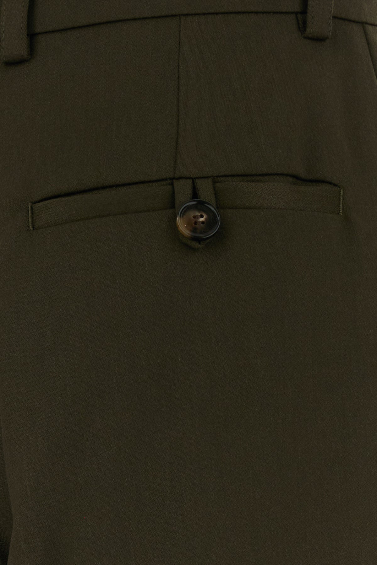 Bottle green wool wide-leg pant - 3