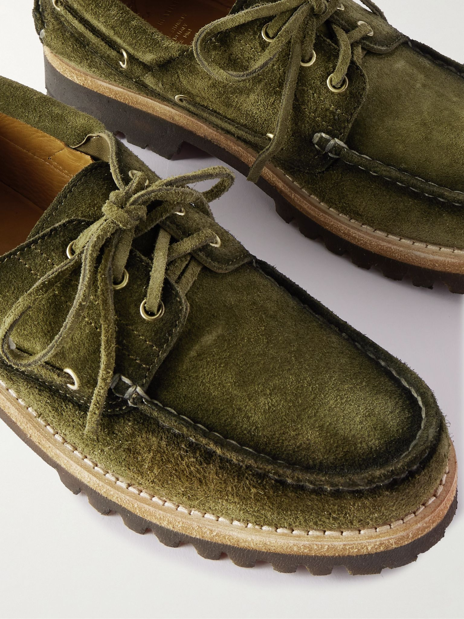 Heritage Flexi 001 Brushed-Suede Loafers Green - 5
