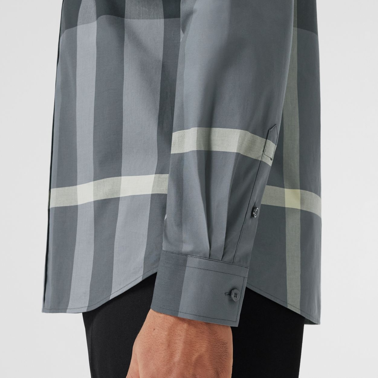 Check Stretch Cotton Poplin Shirt - 5