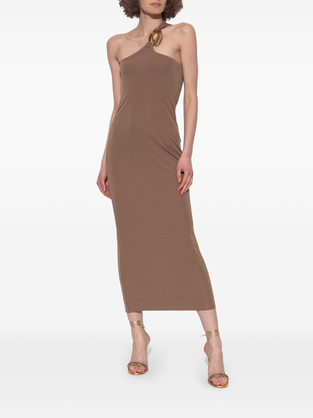 Chani asymmetric neckline midi dress - 5