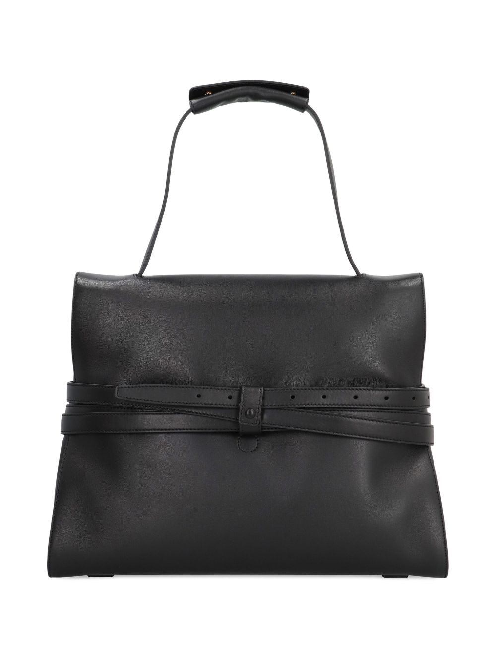 Tie Me belted leather tote bag - 4