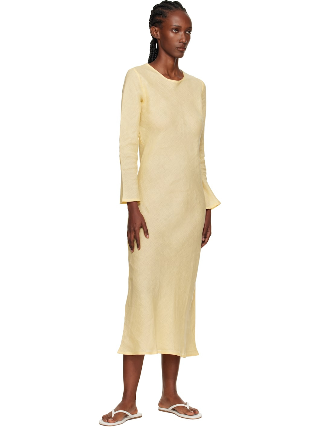Yellow Dydine Long Sleeve Maxi Dress - 4