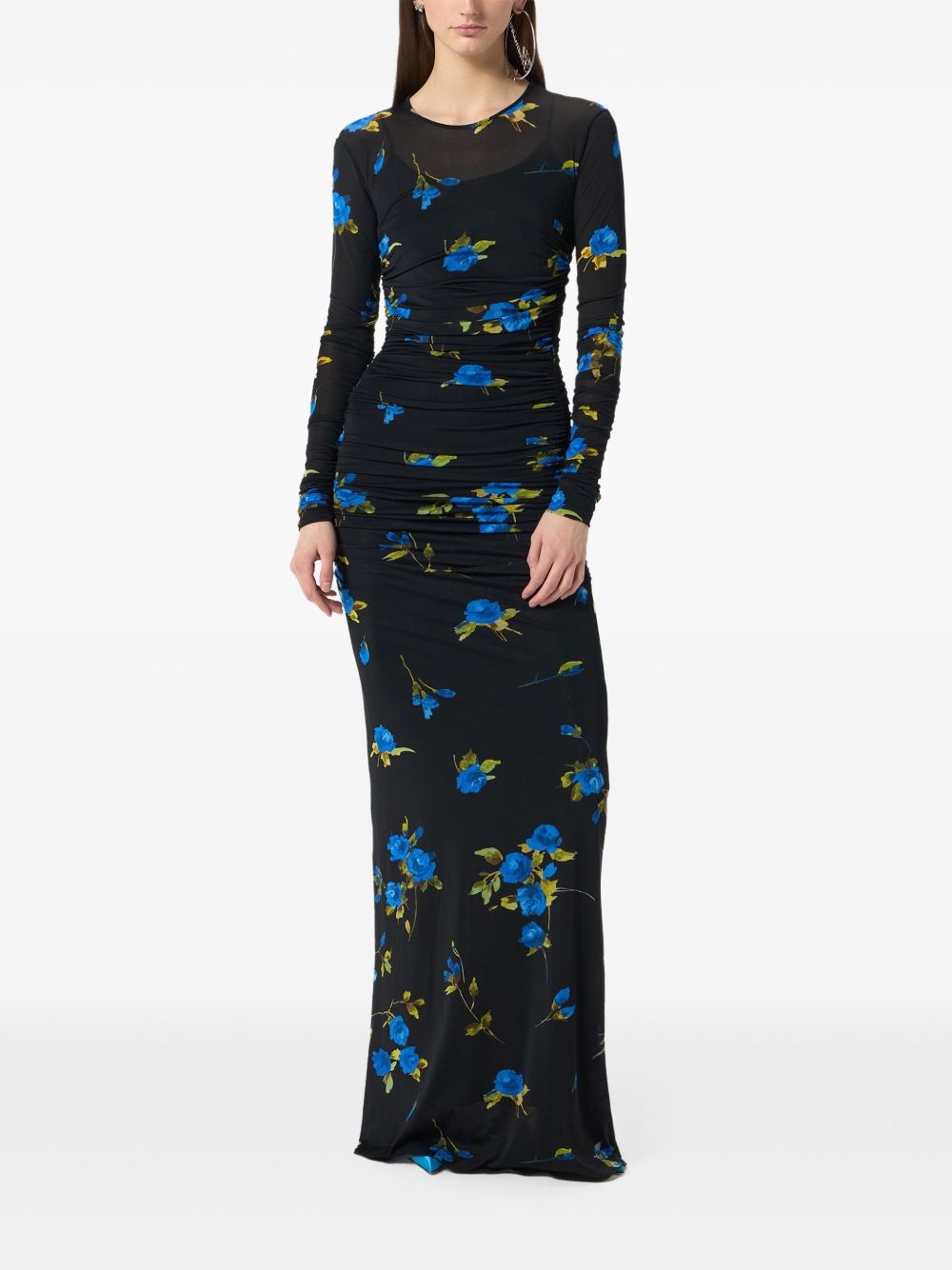 ruched floral maxi dress - 5