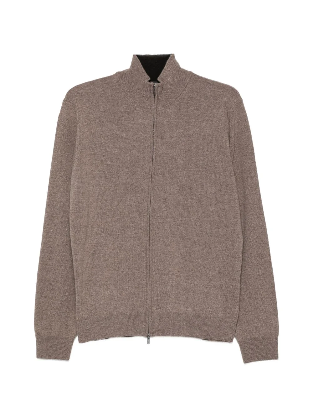 zip-up knitted sweater - 1