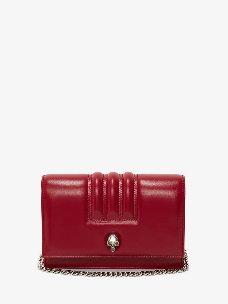 Small Quilted Skull Bag in Cherry 1